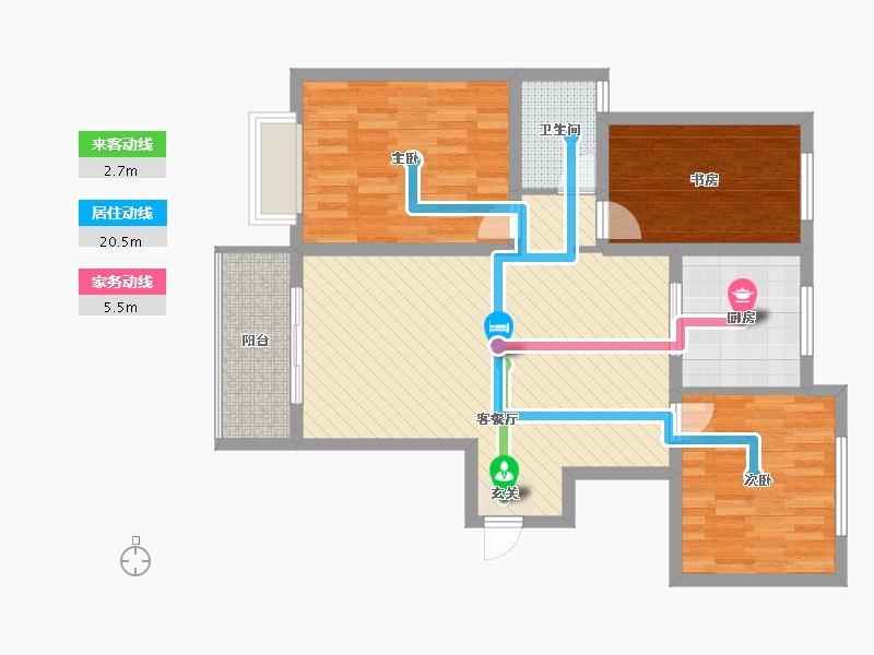 河北省-衡水市-锦绣华府-85.83-户型库-动静线