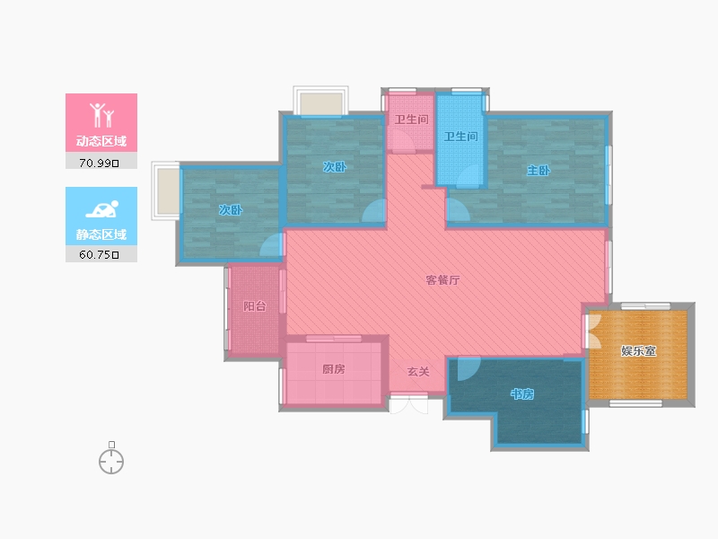 湖北省-宜昌市-上上城壹号院-127.84-户型库-动静分区