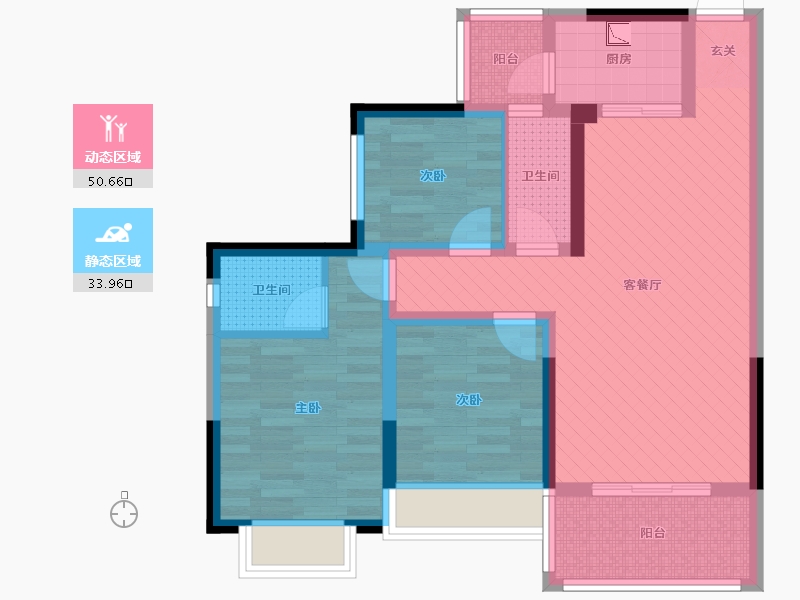 广西壮族自治区-玉林市-富林金桂悦邸-72.15-户型库-动静分区