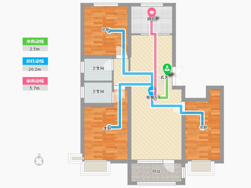 河北省-承德市-福溪帝苑-79.79-户型库-动静线