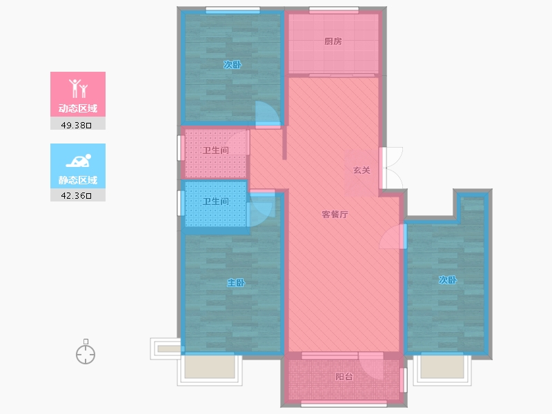 河北省-承德市-福溪帝苑-79.79-户型库-动静分区