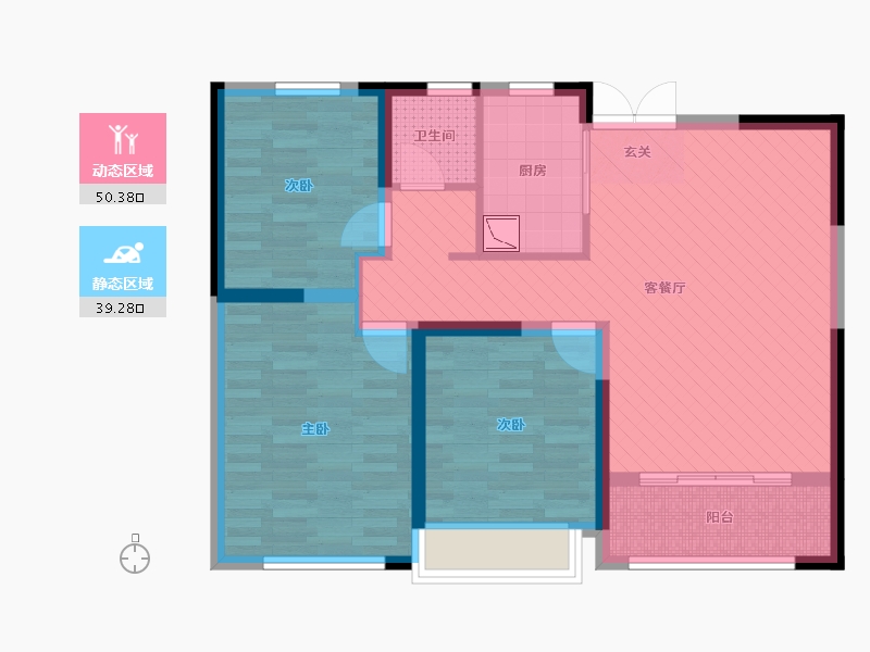 江苏省-扬州市-紫薇公馆-78.69-户型库-动静分区