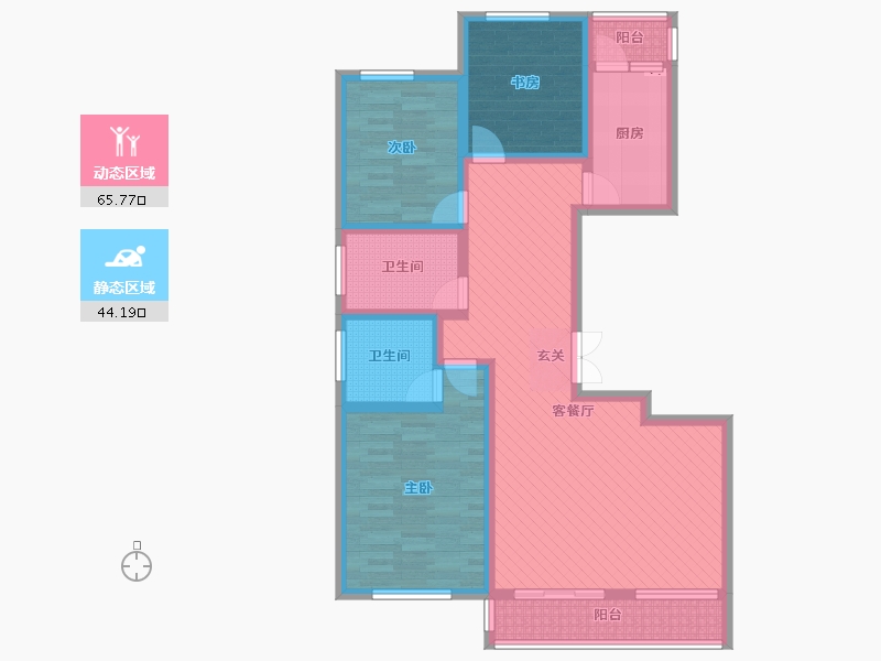 陕西省-榆林市-时光公园-94.76-户型库-动静分区