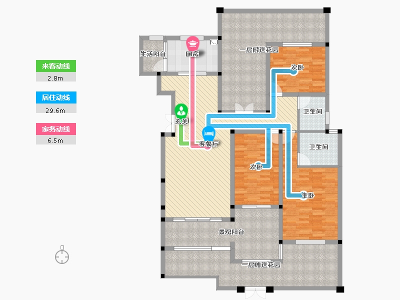 湖南省-衡阳市-伴山帝景-155.80-户型库-动静线