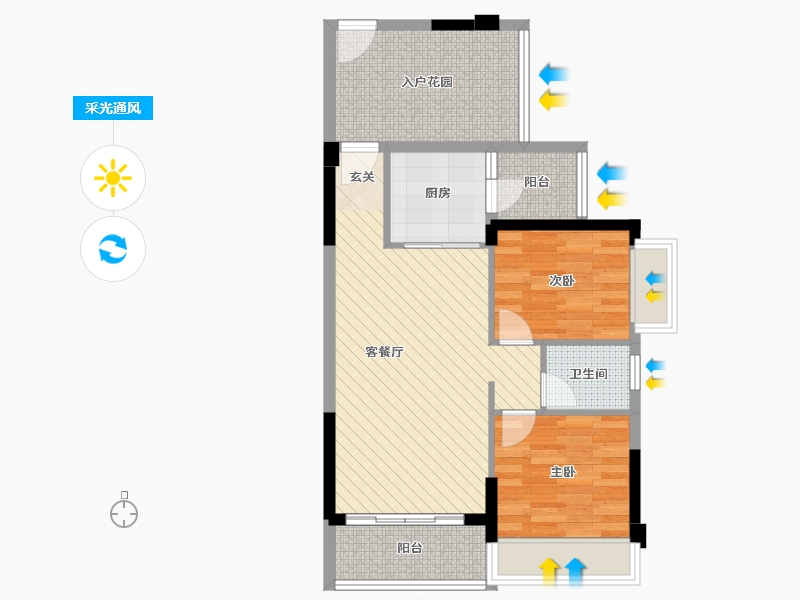 广东省-深圳市-惠州锦河湾-67.91-户型库-采光通风