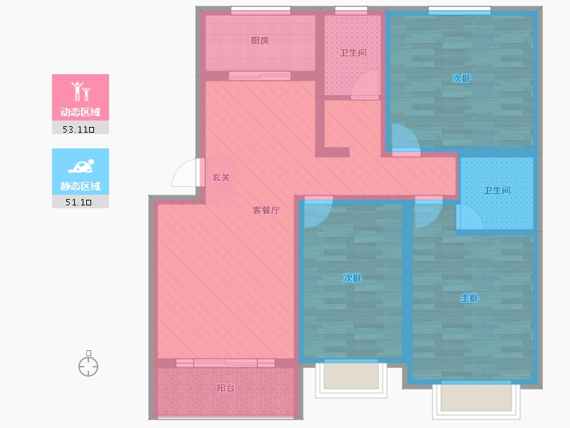 河南省-周口市-融辉城-90.70-户型库-动静分区