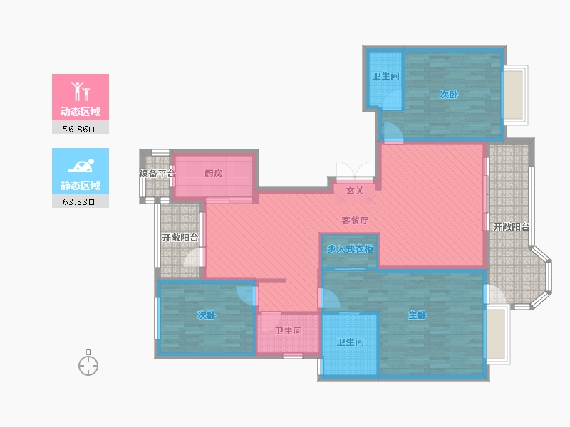 河北省-石家庄市-荣盛华府-123.92-户型库-动静分区