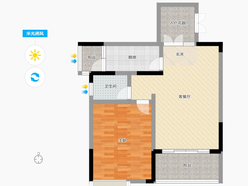 广西壮族自治区-桂林市-新城国奥小区-66.58-户型库-采光通风