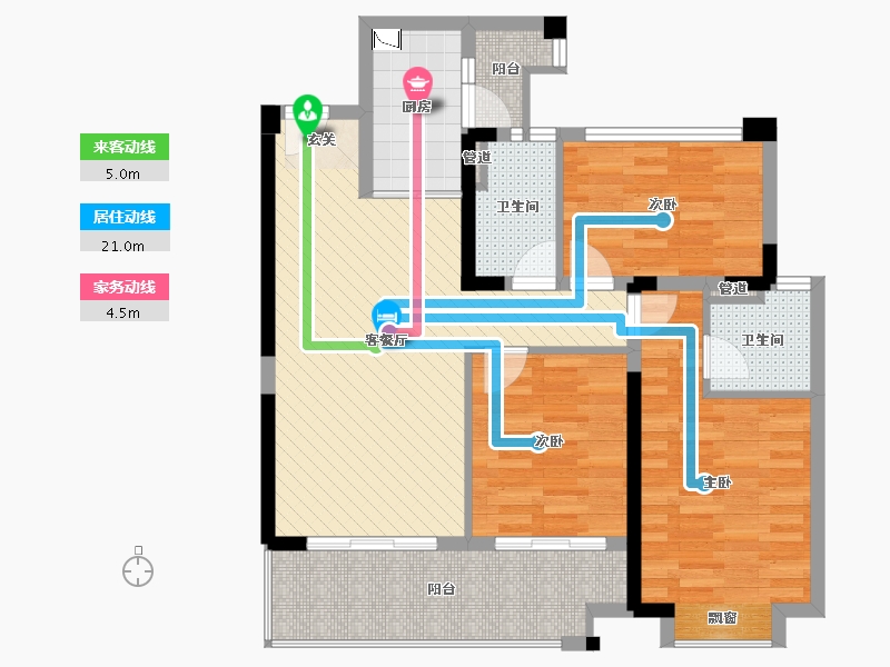 福建省-泉州市-保利第五湾-82.15-户型库-动静线