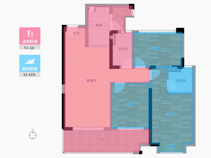 福建省-泉州市-保利第五湾-82.15-户型库-动静分区