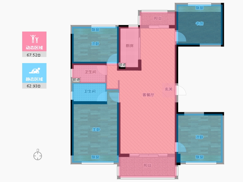 云南省-昆明市-玺台-115.02-户型库-动静分区