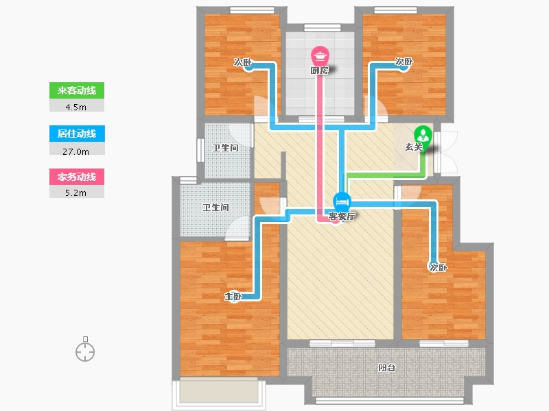 安徽省-滁州市-弘阳时光澜庭-95.88-户型库-动静线