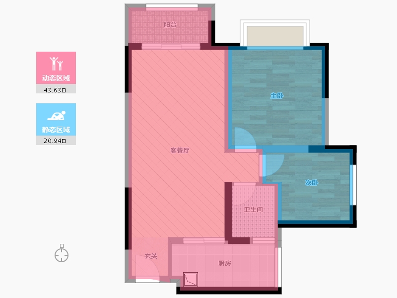 重庆-重庆市-金科中央公园城-55.56-户型库-动静分区