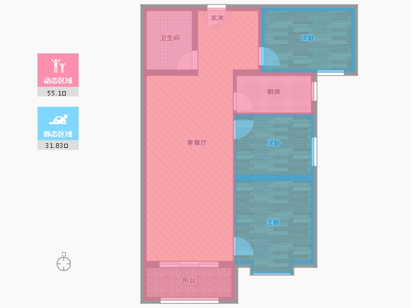 河北省-邢台市-凤凰城-76.62-户型库-动静分区