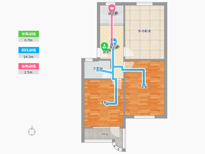 上海-上海市-龙南三村-55.87-户型库-动静线