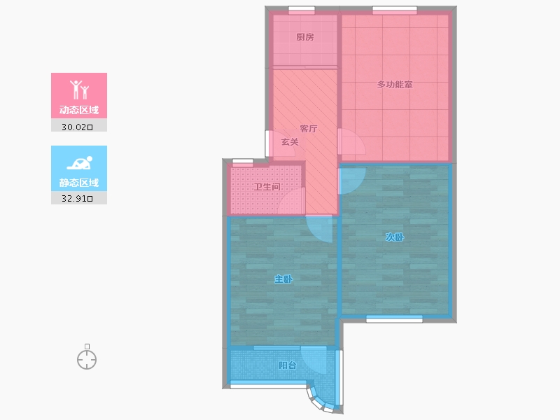 上海-上海市-龙南三村-55.87-户型库-动静分区