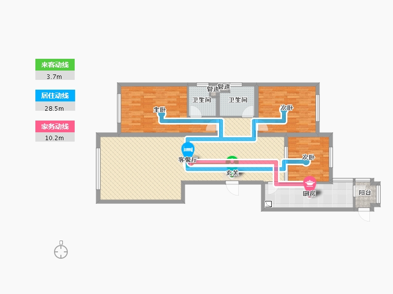 黑龙江省-佳木斯市-帝景豪庭-104.96-户型库-动静线