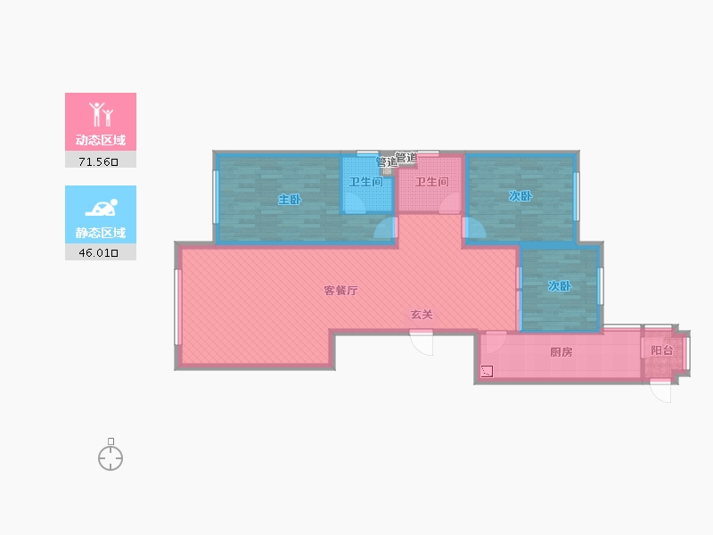 黑龙江省-佳木斯市-帝景豪庭-104.96-户型库-动静分区