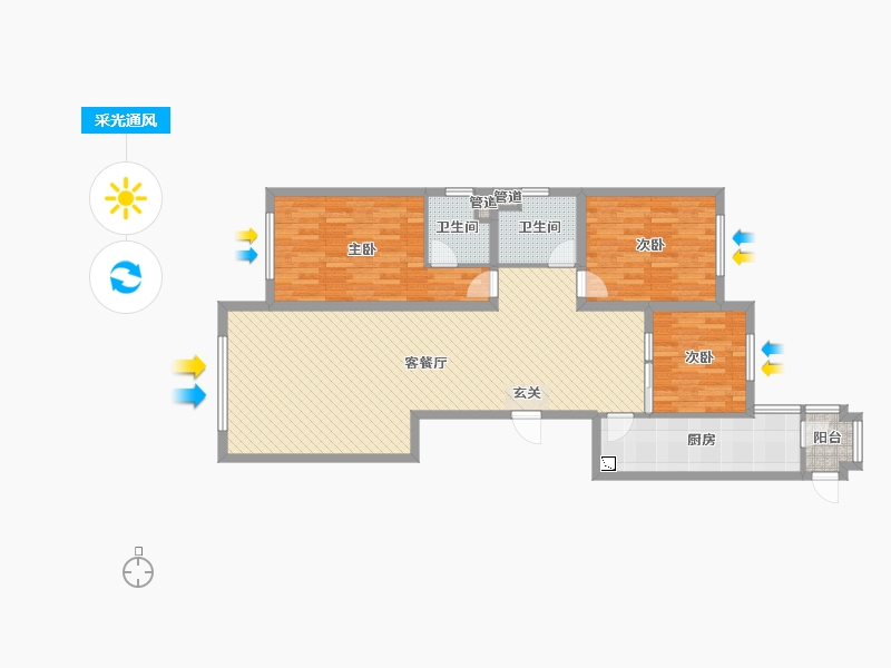 黑龙江省-佳木斯市-帝景豪庭-104.96-户型库-采光通风