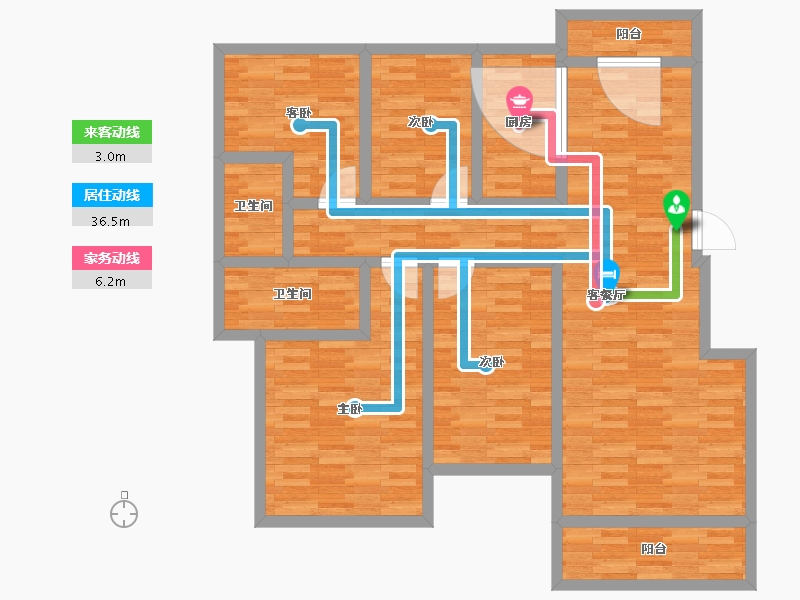 五一公社4室2厅2卫1厨137.00㎡户型图