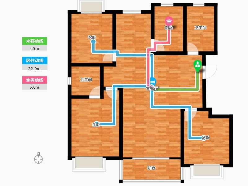 陕西省-渭南市-合阳县天怡园-111.48-户型库-动静线