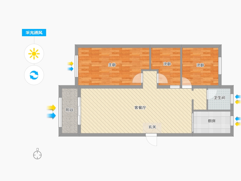 山东省-临沂市-翰林华府-80.00-户型库-采光通风