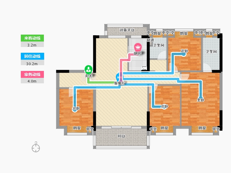 福建省-宁德市-福鼎碧桂园福鼎湾-113.14-户型库-动静线