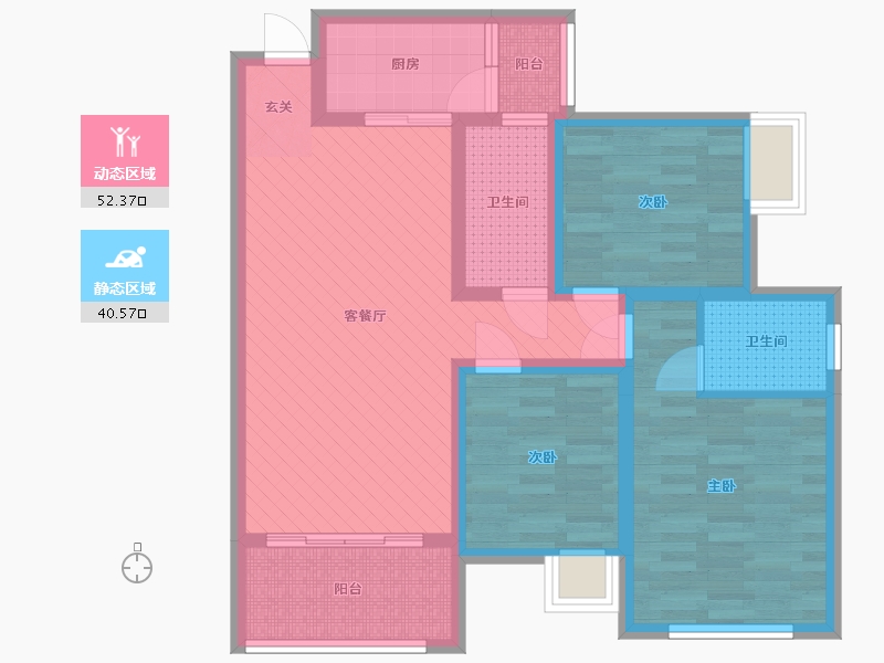 北京-北京市-大竹智慧城-79.73-户型库-动静分区