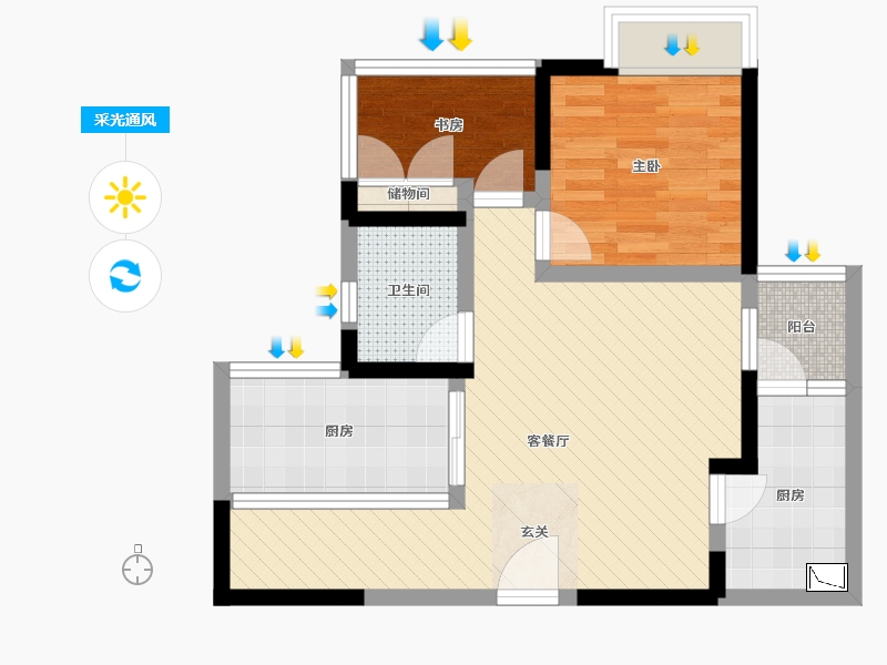 四川省-成都市-佳年华新生活-58.01-户型库-采光通风