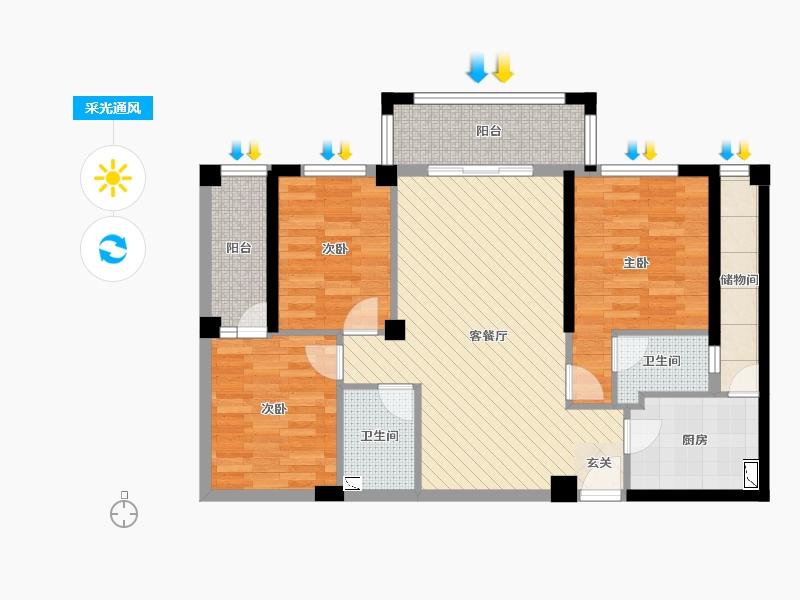 福建省-泉州市-金沙城-88.28-户型库-采光通风