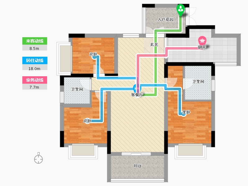 四川省-广安市-瑞鼎君悦-87.23-户型库-动静线