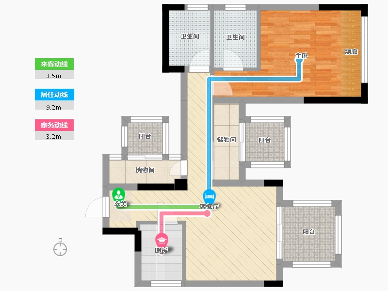 四川省-眉山市-领地凯旋国际公馆-60.11-户型库-动静线