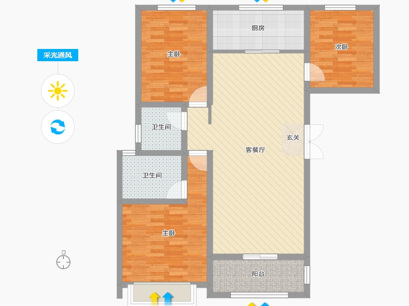 河南省-安阳市-中信城-91.66-户型库-采光通风