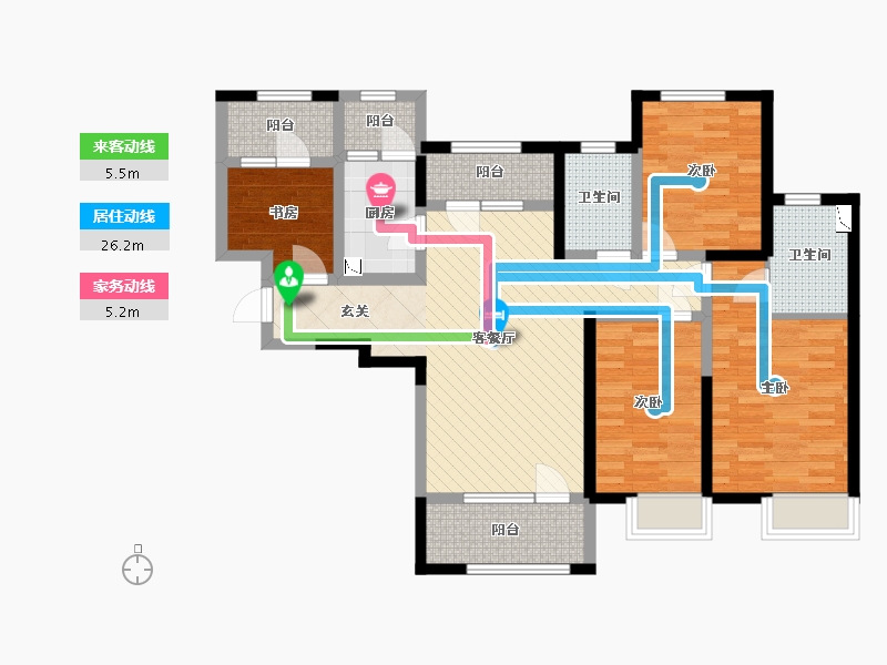 辽宁省-沈阳市-沈阳雅居乐花园-96.23-户型库-动静线