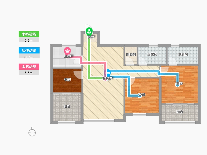 浙江省-温州市-兴翔-84.64-户型库-动静线