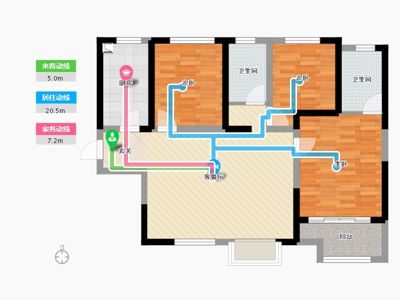 陕西省-西安市-白桦林家愿-78.77-户型库-动静线