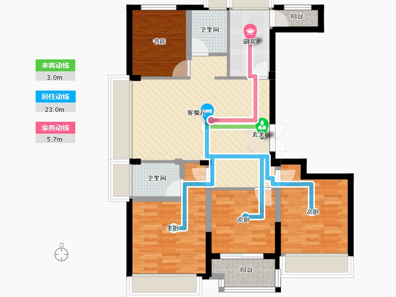 浙江省-杭州市-上实海上海白洋港城-84.64-户型库-动静线