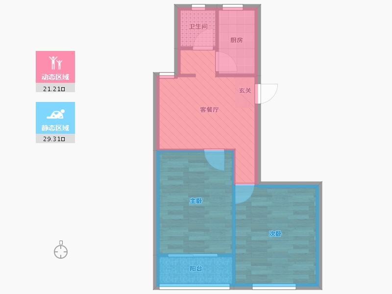 上海-上海市-由由五村-44.34-户型库-动静分区