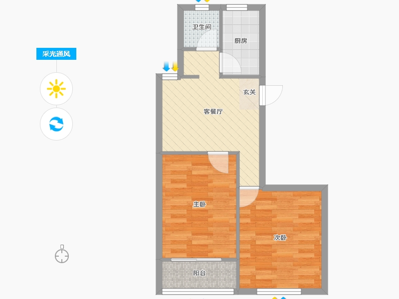 上海-上海市-由由五村-44.34-户型库-采光通风