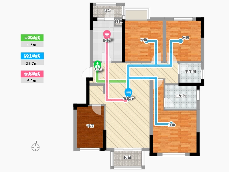 湖南省-长沙市-绿地海外滩-94.11-户型库-动静线