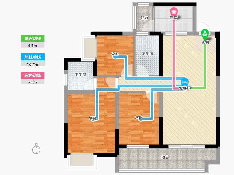 湖北省-宜昌市-厚德苑-85.13-户型库-动静线