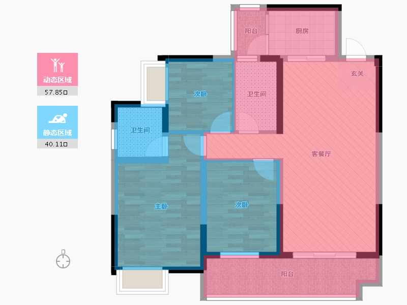 湖北省-宜昌市-厚德苑-85.13-户型库-动静分区