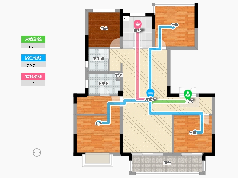 安徽省-合肥市-新城桃李郡-93.87-户型库-动静线