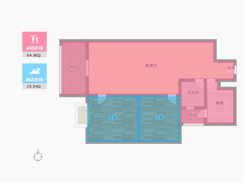 陕西省-汉中市-恒基馨城-80.00-户型库-动静分区