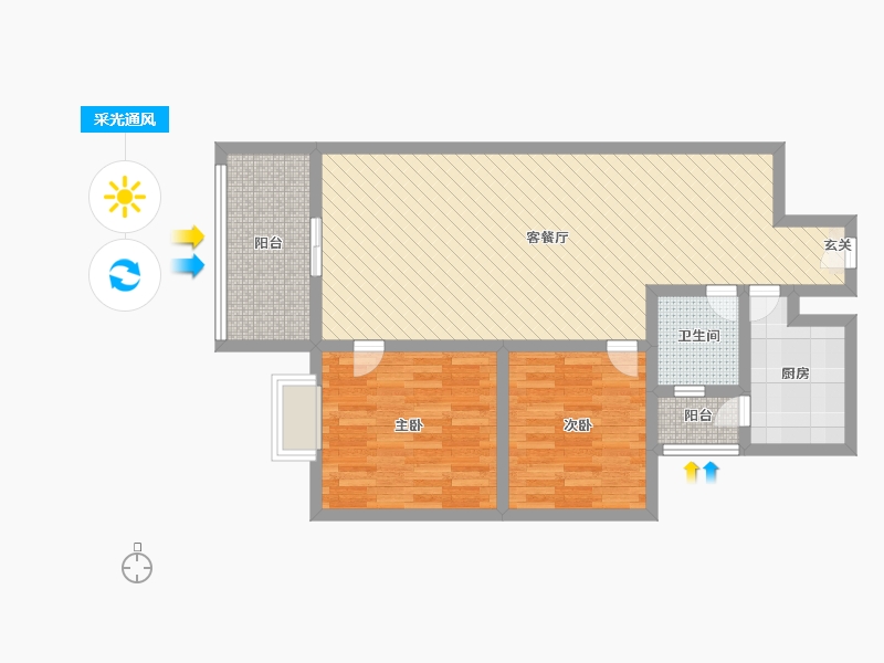 陕西省-汉中市-恒基馨城-80.00-户型库-采光通风