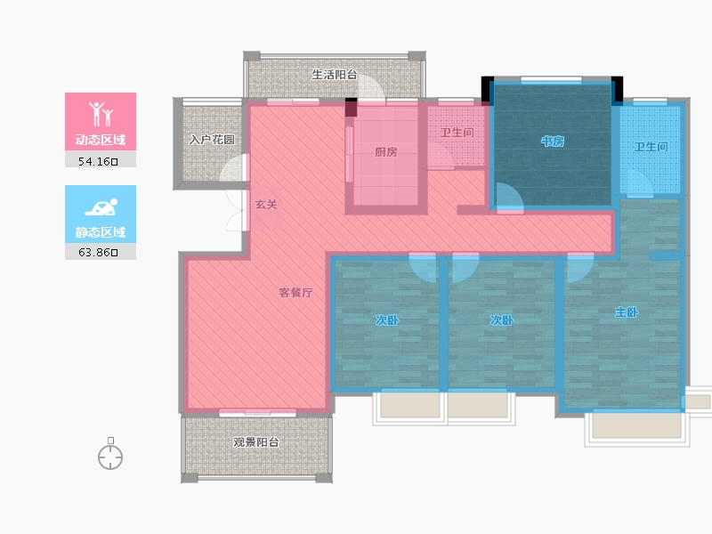 安徽省-六安市-兴茂水韵东方-118.22-户型库-动静分区