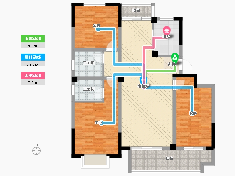 江苏省-徐州市-文渊佳苑-101.52-户型库-动静线