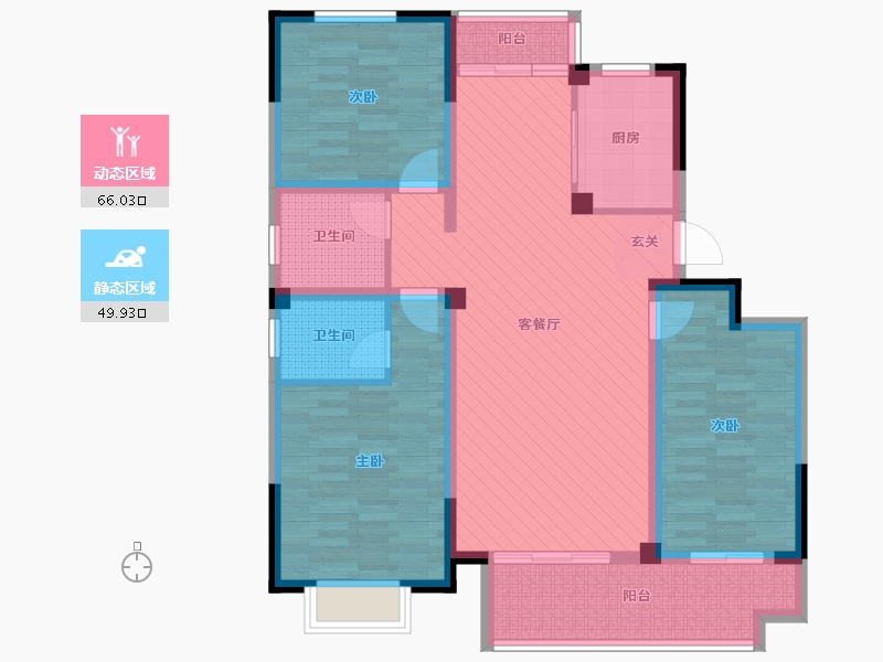 江苏省-徐州市-文渊佳苑-101.52-户型库-动静分区