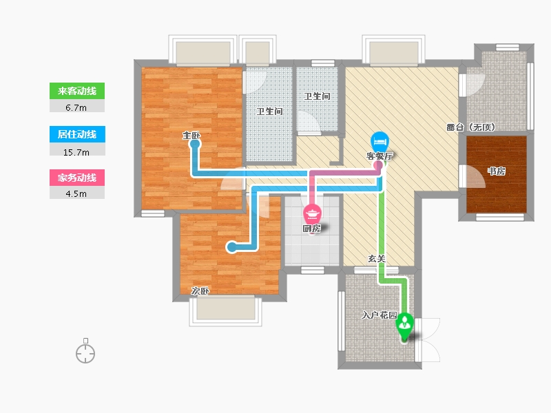 广东省-中山市-蓝天金地-84.30-户型库-动静线