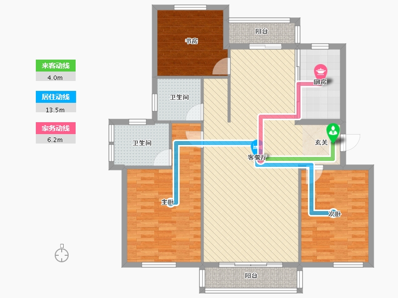 浙江省-金华市-锦绣天成-106.72-户型库-动静线